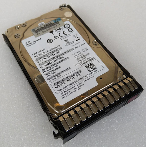 HP 1.2TB HDD 10K 12Gbps 2.5" with G8-G10 Caddy 781514-002 EG1200JEMDA no label