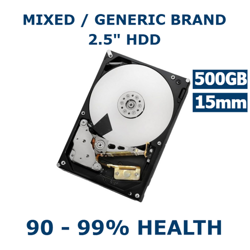 500GB 2.5in SATA HDD 15mm 90-99% Health Internal Laptop Hard Drive