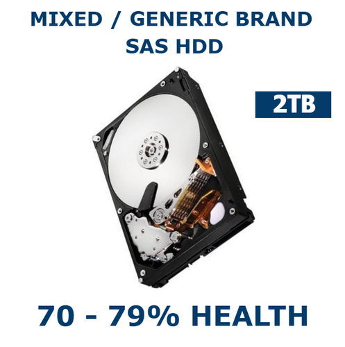 2TB 3.5in SAS Enterprise HDD 70-79% Health Internal Server Hard Drive
