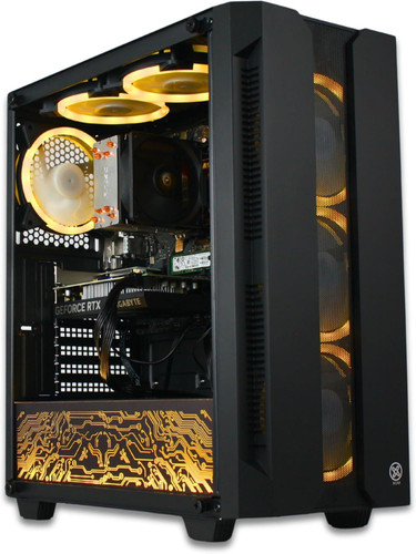 XUM Elite Prebuilt Gaming PC: AMD Ryzen 5 5500, RTX 4060 8GB, 32GB DDR4 RAM, 512GB NVMe SSD, 1TB HDD, Windows 11 Home