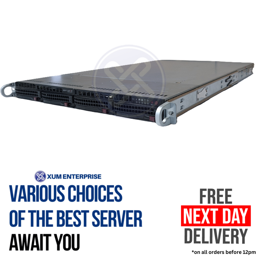 SuperMicro 6018U-TR4T+ CSE-819U X10DRU-i+ 2x2620v4 64GB DDR4 4x3TB SAS HDDs 9361-8i Raid 2x750W PSU