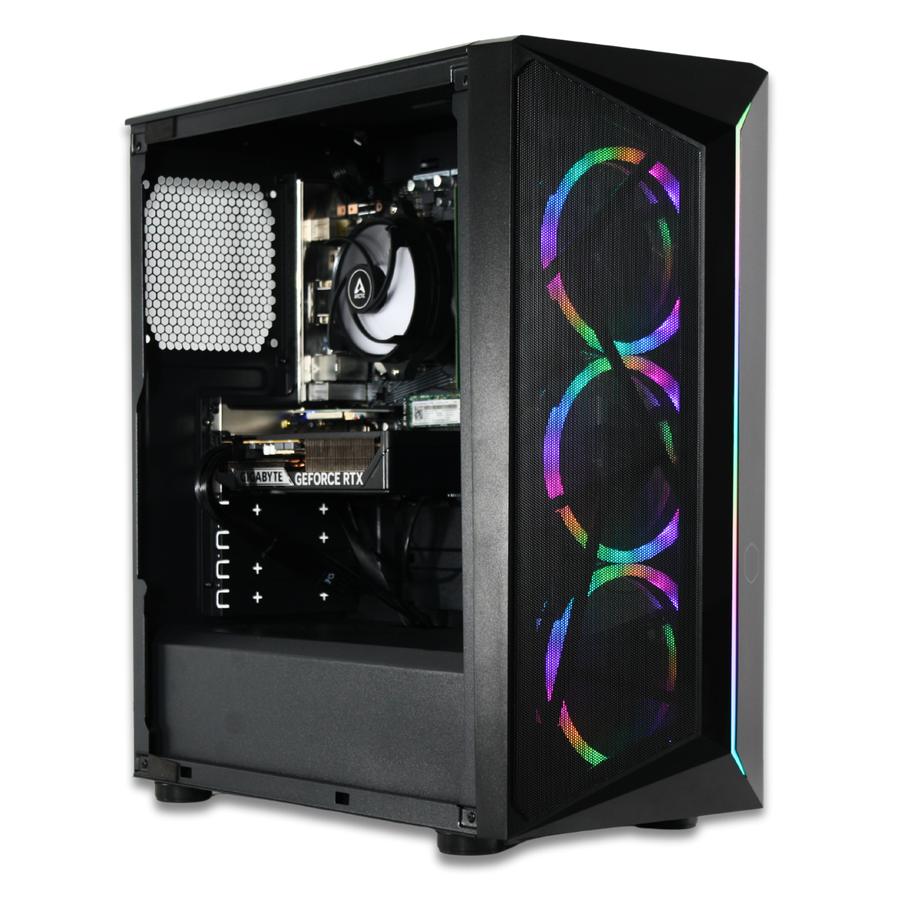XUM CMP 510 Prebuilt Gaming PC: AMD Ryzen 5 5500, NVIDIA GeForce RTX 3050 6GB, 16GB DDR4 RAM, 512GB NVMe SSD, 1TB HDD, 650W PSU 80+ Bronze, aRGB, WiFi 5, Windows 11 Home