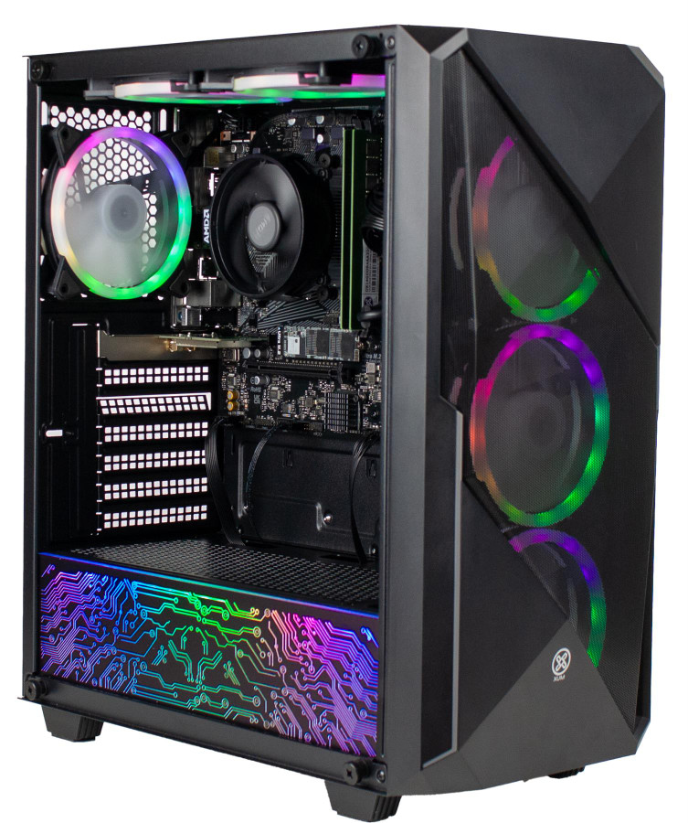 XUM Legend Prebuilt Gaming PC: AMD Ryzen 5 5600G, Radeon Vega 7 Integrated Graphics, 16GB DDR4 RAM, 256GB NVMe SSD, 1TB HDD, 500W PSU 80+ Bronze, aRGB, WiFi 5, Windows 11 Home
