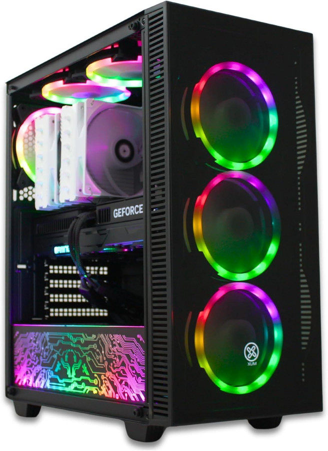 XUM Titan Prebuilt Gaming PC: Intel Core i7-13700F, NVIDIA GeForce RTX 5060 8GB, 32GB DDR5 RAM, 1TB NVMe SSD, 650W PSU 80+ Bronze, aRGB, WiFi 5, Windows 11 Home