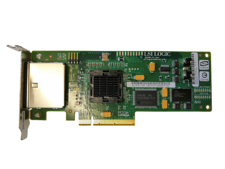 LSI SAS3801EL-S PCI-E External 8-Port 3GB Host Bus Adapter SUNFRU 375-3487-04-LP