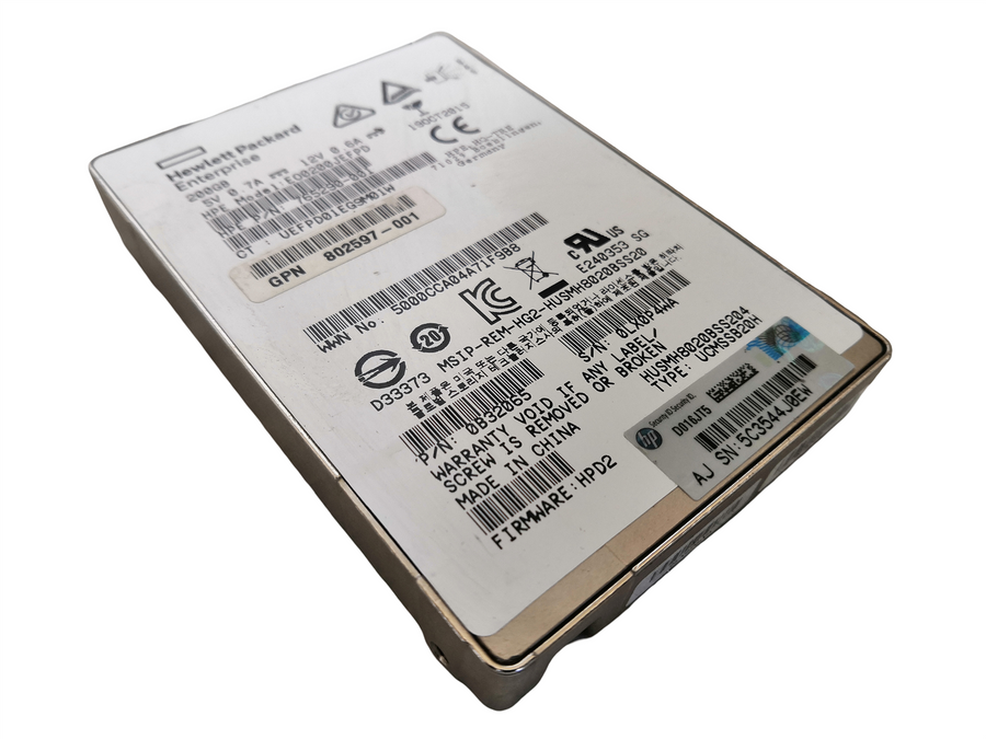 HPE SSD SAS 2.5" 200GB 12Gbps EO0200JEFPD 765290-001 802597-001