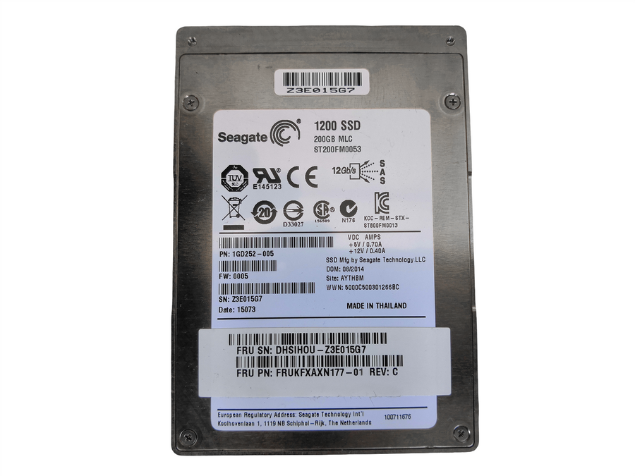 Seagate 1200 Series MLC SAS SSD 2.5" 200GB 12Gbps 1GD252-005 ST200FM0053