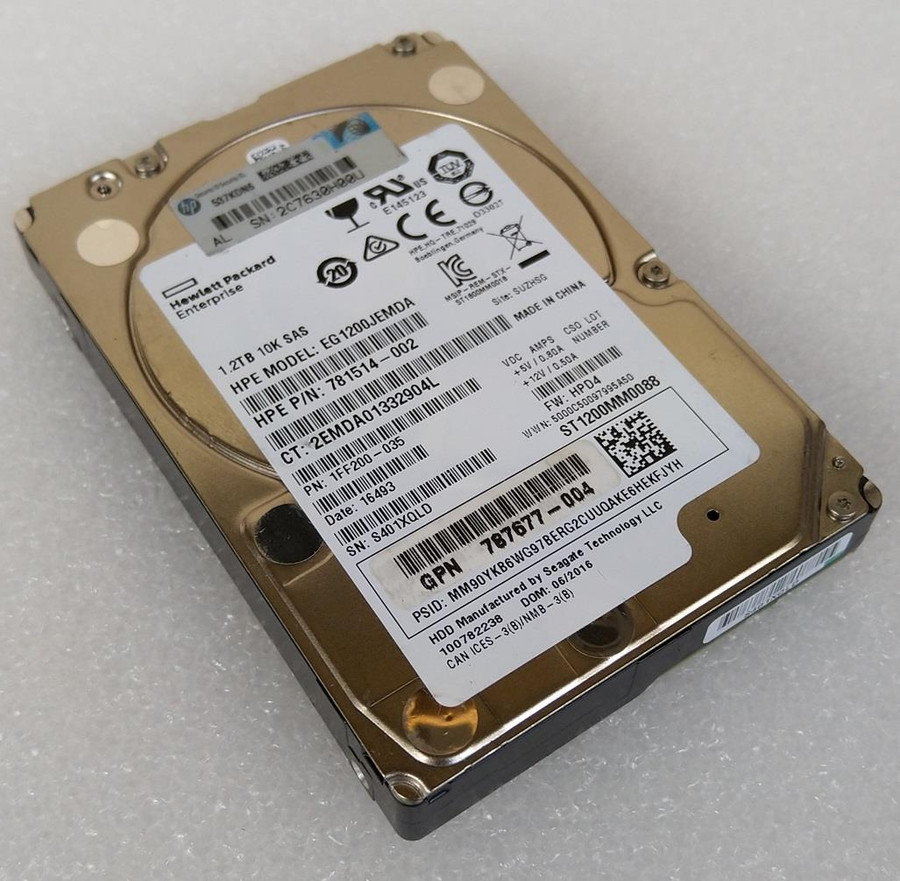 HP 1.2TB SAS3 HDD 10K 12Gbps 2.5" Hard Drive 781514-002 EG1200JEMDA