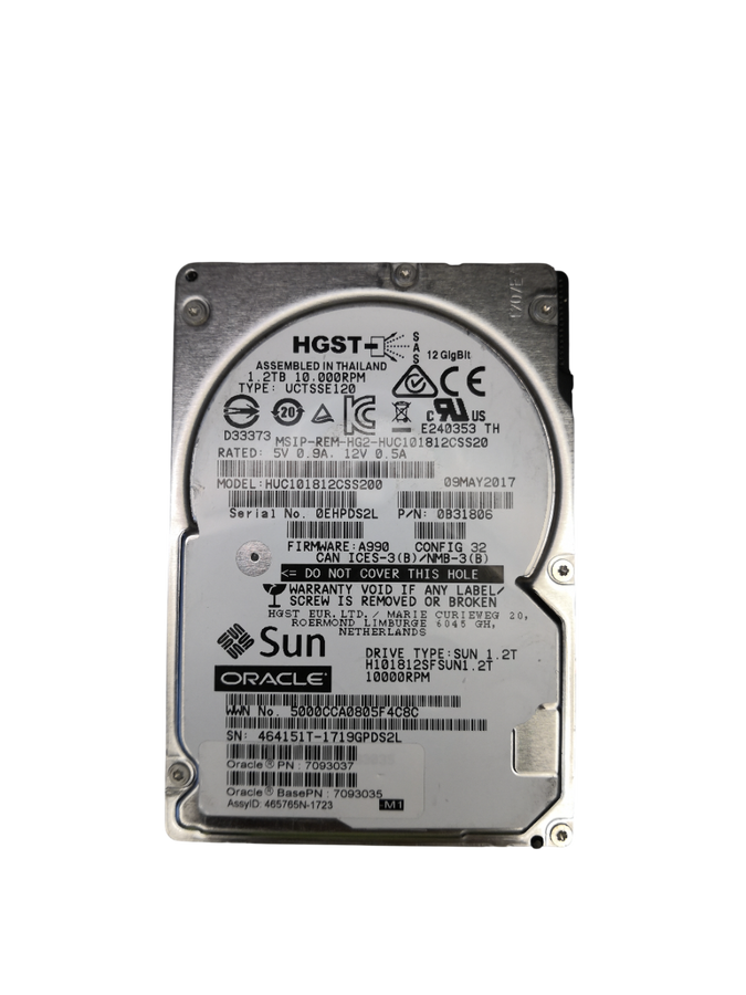 Sun Oracle 1.2TB 2.5" SAS 12Gbps 10K HDD 0B31806