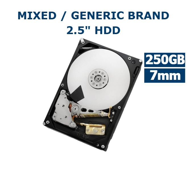 250GB 2.5in SATA HDD 7mm Internal Laptop Hard Drive