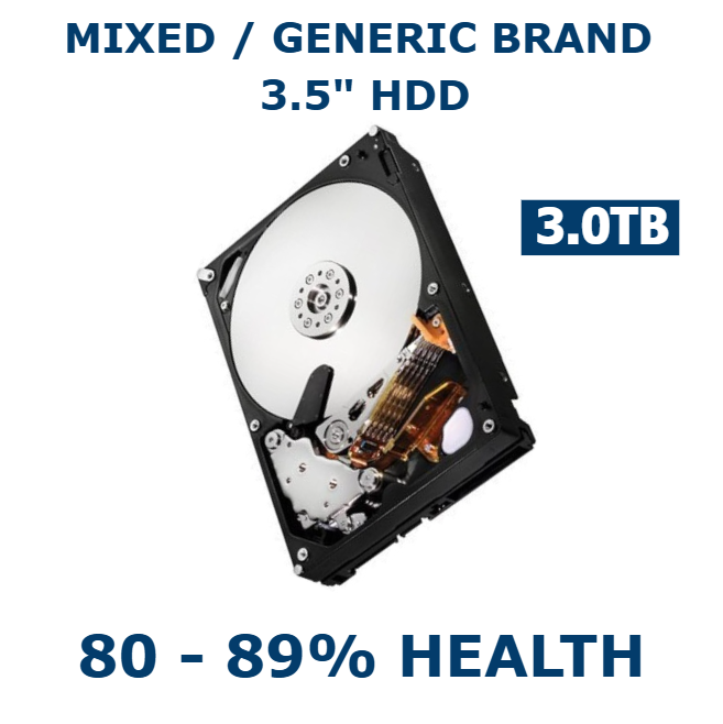 3TB 3.5in SATA HDD 80-89% Health Internal Desktop Hard Drive