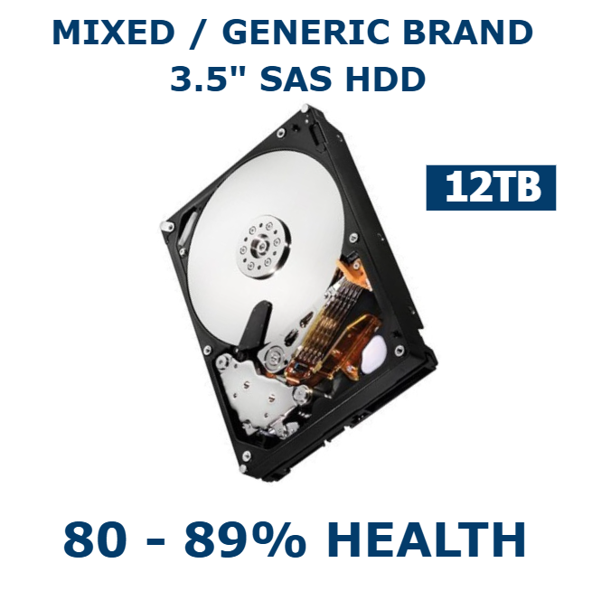 12TB 3.5in SAS Enterprise HDD 80-89% Health Internal Server Hard Drive