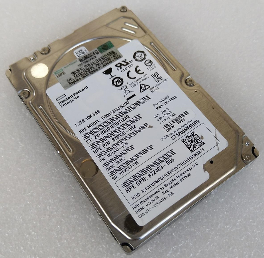 HP 1.2TB SAS3 HDD 10K 12Gbps 2.5" 876938-002 EG1200JWJNQ 872483-006