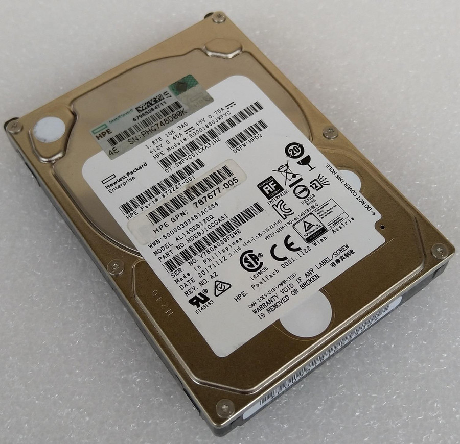 HP 1.8TB SAS3 HDD 10K 12Gbps 2.5" 872287-001 EG001800JWFVC