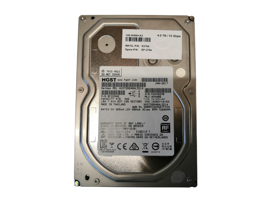 NetApp HGST 4TB SAS HDD 3.5" 7.2K 0F22948 HUS726040AL5214