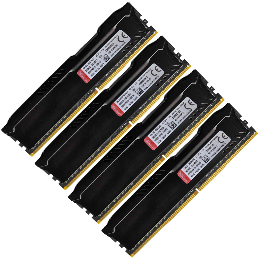 Kingston HyperX Fury 32GB 4x8GB DDR4 2400MHz Desktop Gaming RAM Kit HX424C15FB2K4/32