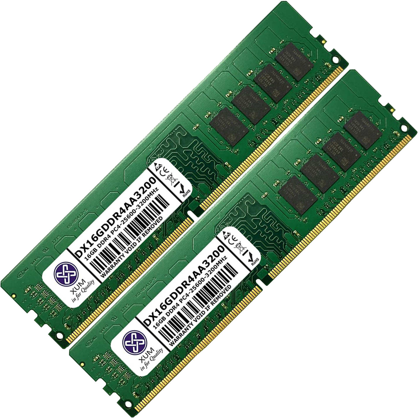32GB (2 x 16GB) Desktop Memory RAM 3200Mhz DDR4 Non-ECC Unbuffered
