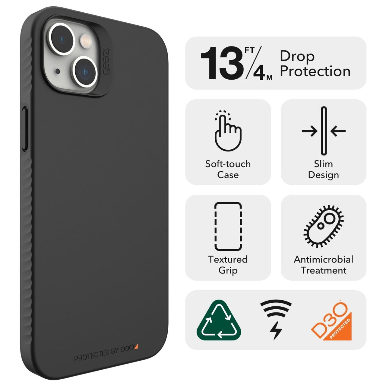 Gear4 Rio Case Compatible with iPhone 14 Plus - Black