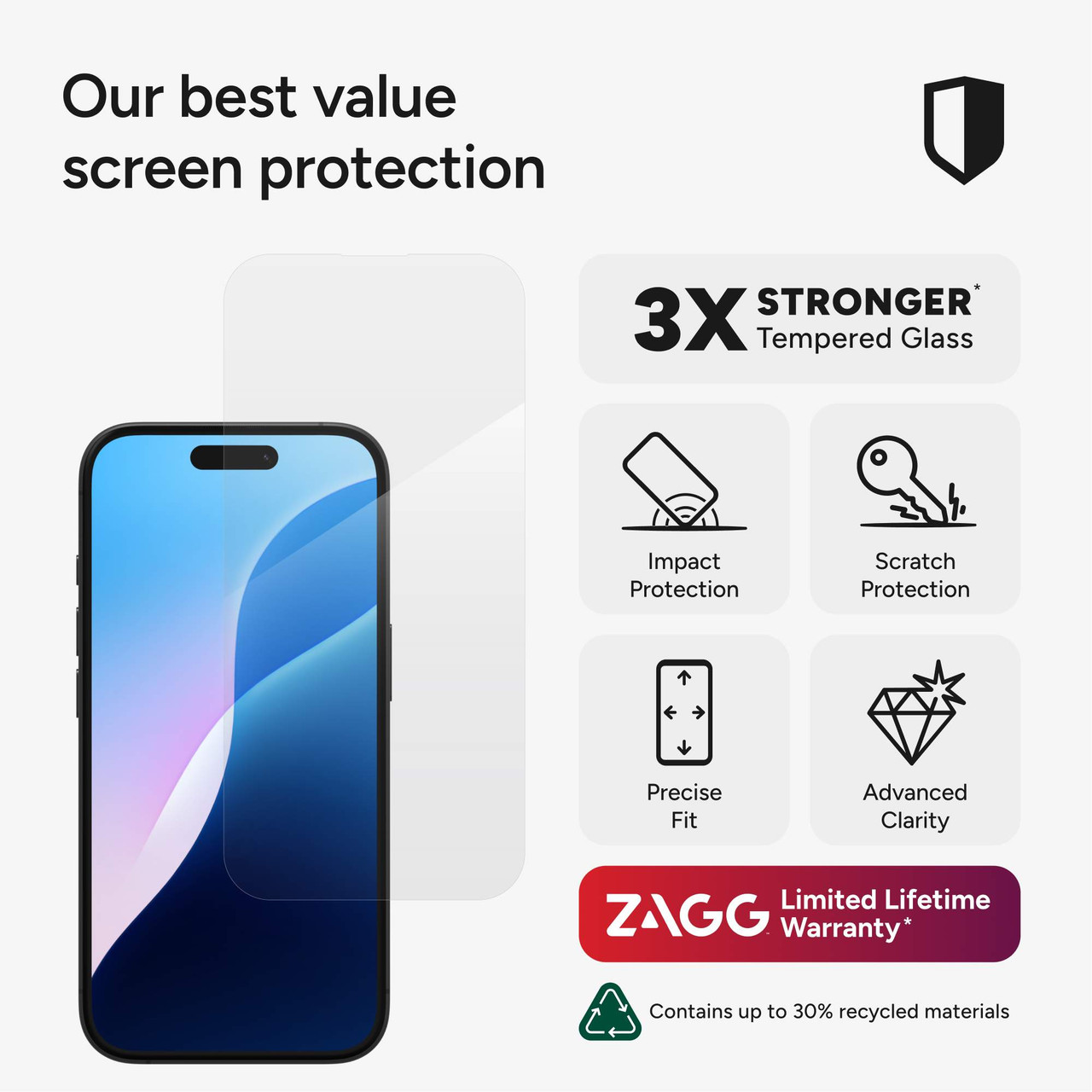 ZAGG InvisibleShield Glass+ Screen Protector For IPad Pro 10.5-inch & IPad Air 3rd Gen – Tempered Glass, Anti-Scratch