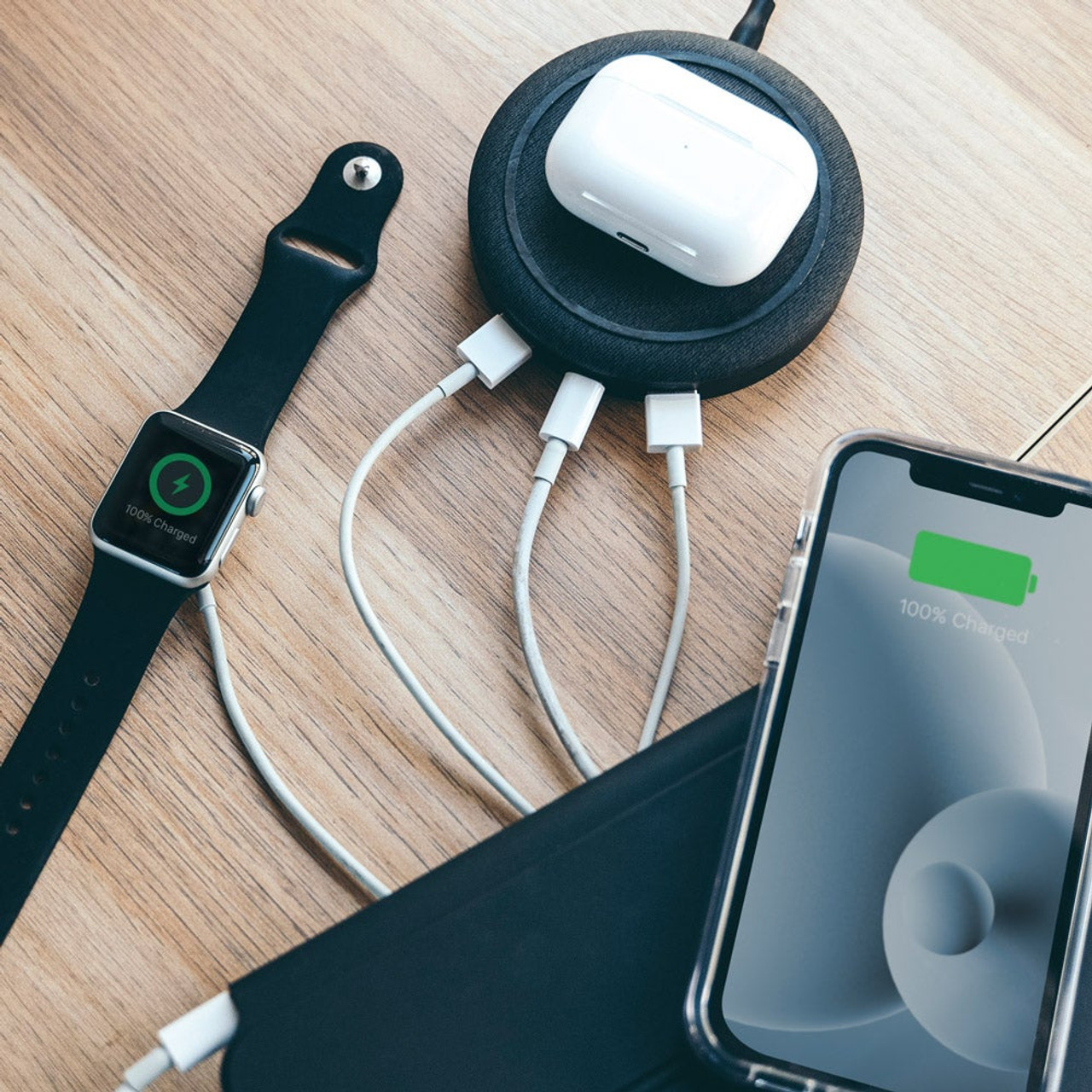 Wireless Charging Dock for iPhone + Apple Watch + USB-A port