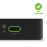 Up to 20W of Fast Charge with USB-C PD||The USB-C port, USB-C cable and Lightning cable each deliver up to 20W of power.* Get 50% battery in just 30 minutes.**