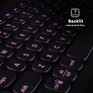 Backlit, Laptop-style Keys || The keys provide precise, easy keystrokes, and they’re backlit in seven different colors.