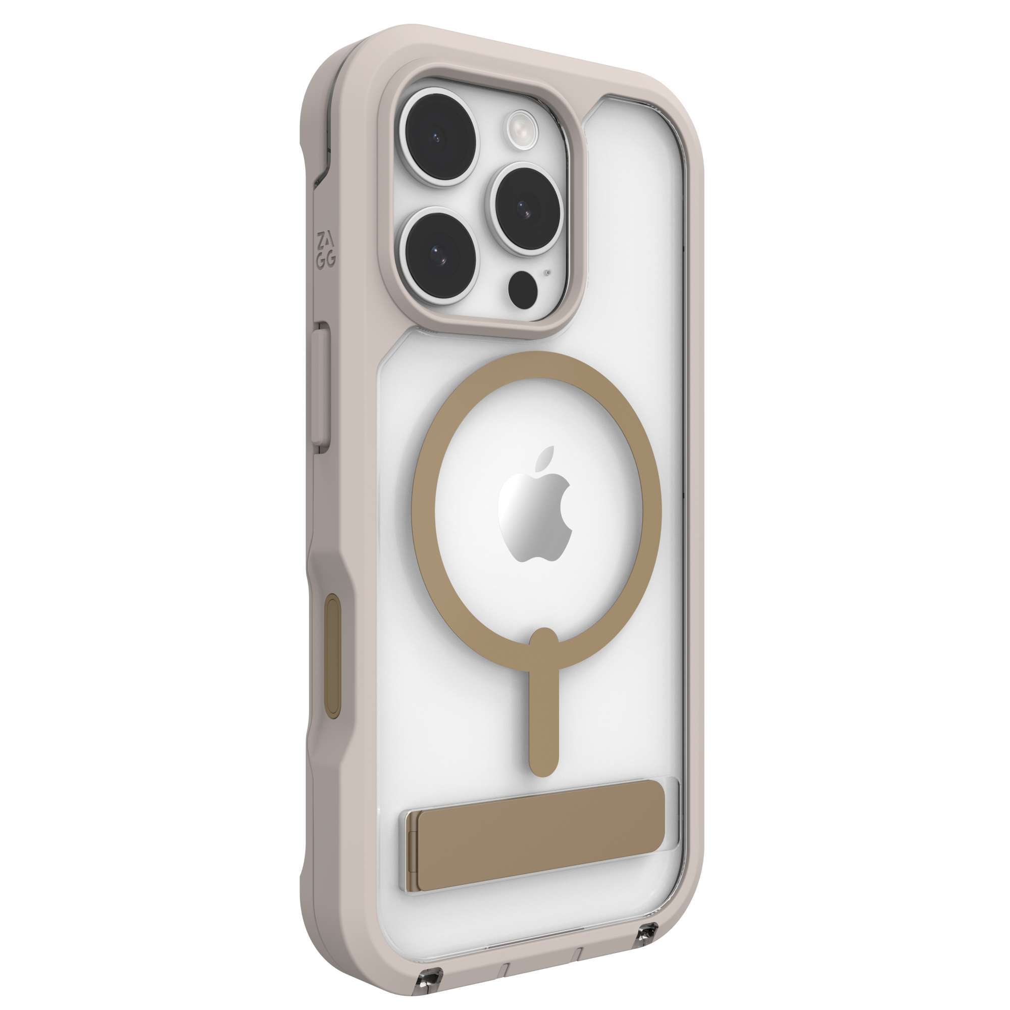ZAGG Rainier Snap for MagSafe Phone Case with Stand iPhone 16 Pro in Sandstone Beige at ZAGG ZAGG Rainier Snap for MagSafe Phone Case with Stand iPhone 16 Pro in Sandstone Beige at ZAGG