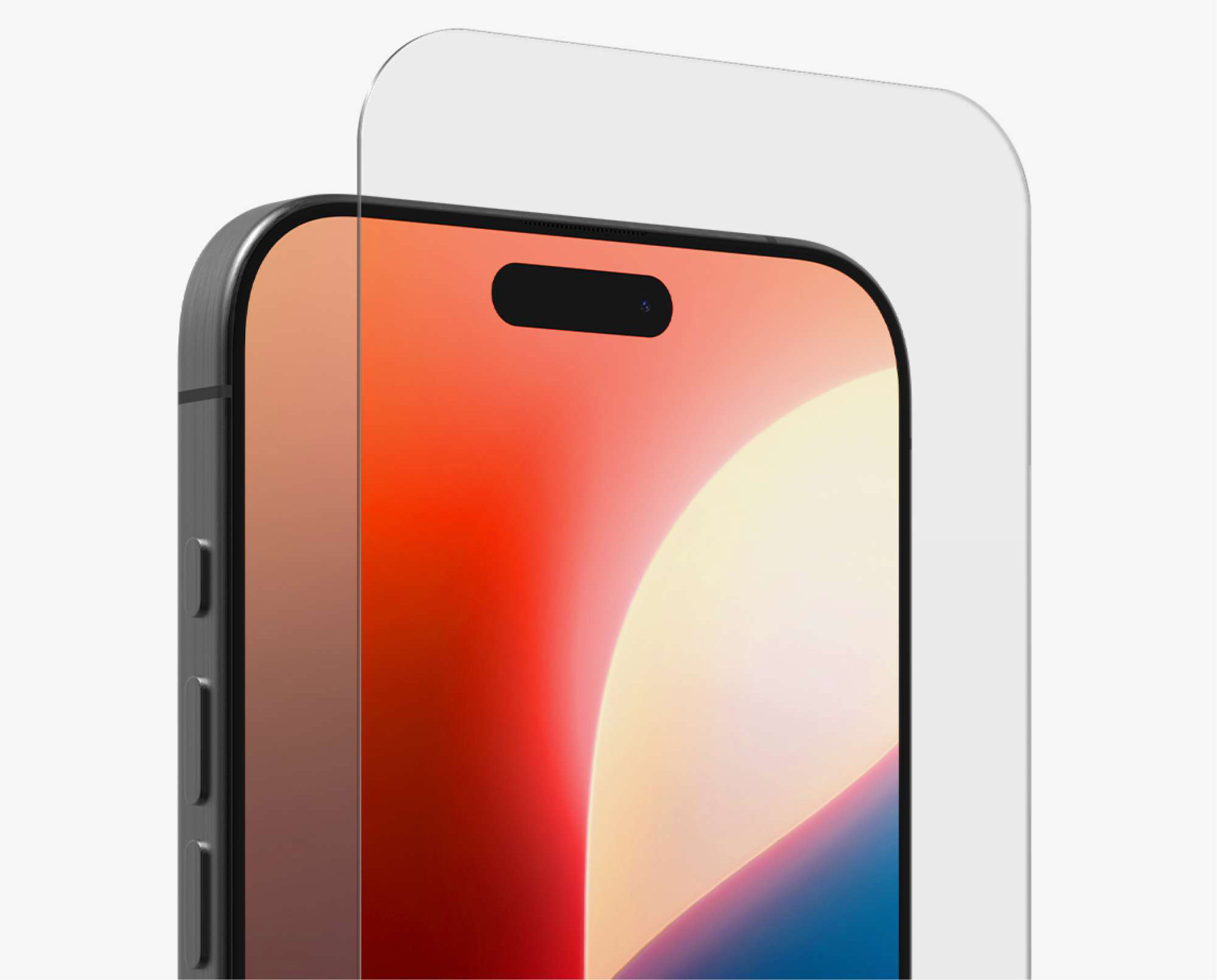 Blue light screen protector in front of an iPhone