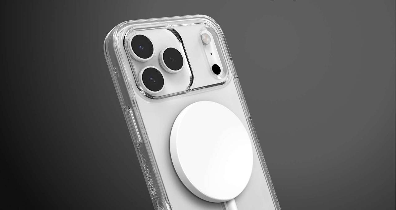 iPhone in a MagSafe case charging wirelessly