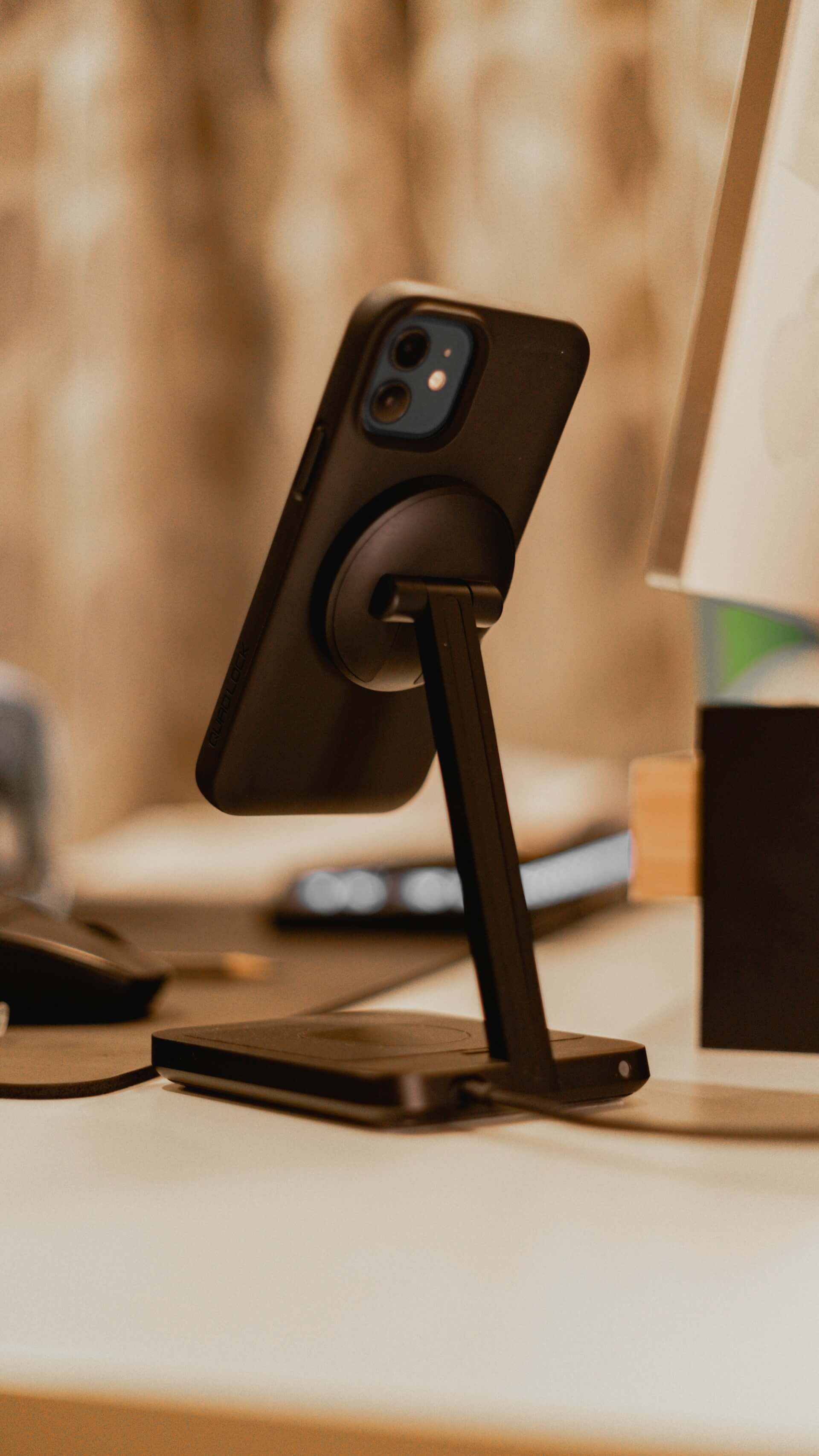 an iPhone on a MagSafe mount