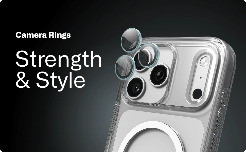 Camera lens protectors on a smartphone, highlighting protection and style