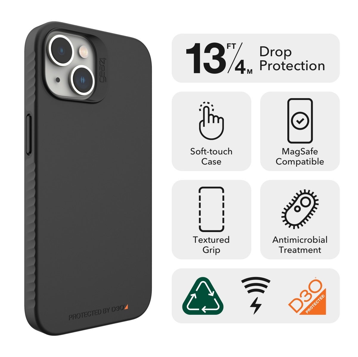 ZAGG Rio Snap Case for iPhone 14, Black
