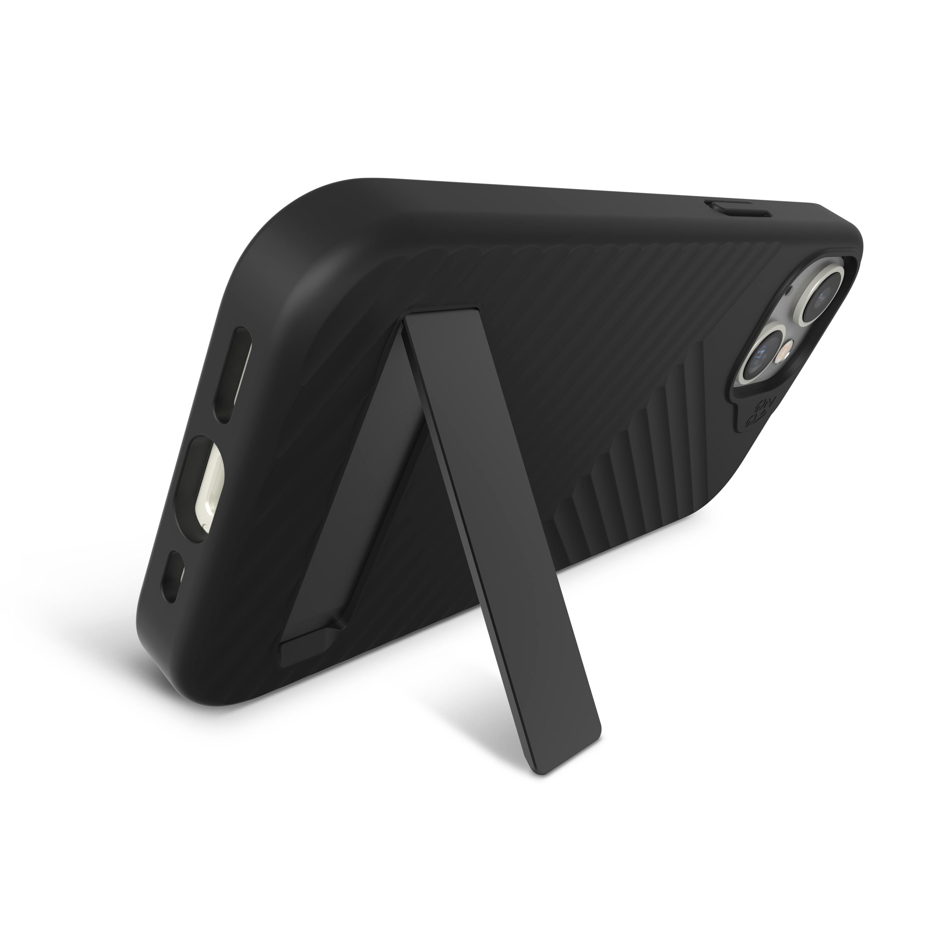 Integrated Kickstand||
The kickstand allows for hands-free viewing, and it folds back flush with the case.