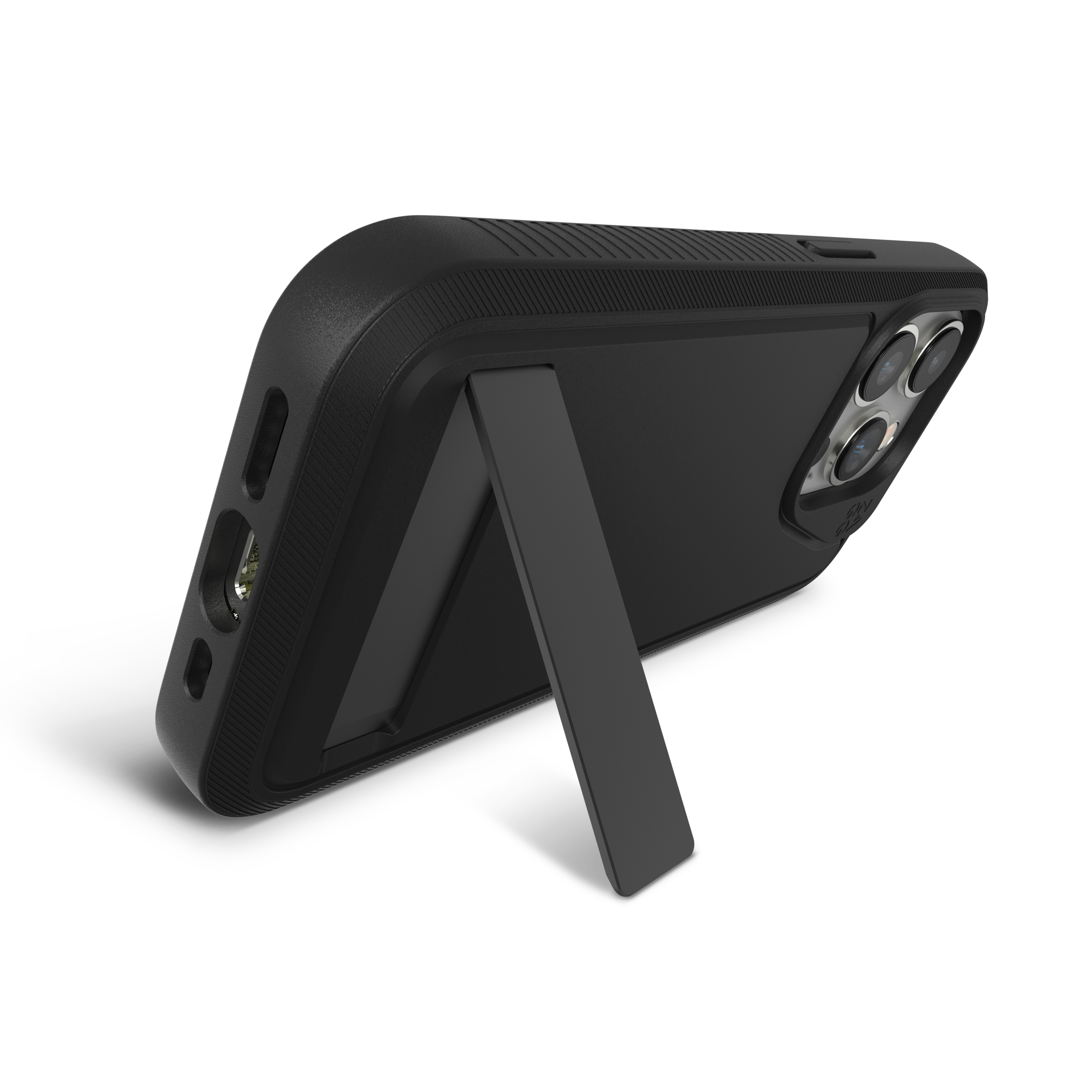 Integrated Kickstand||
The kickstand allows for hands-free viewing, and it folds back flush with the case.