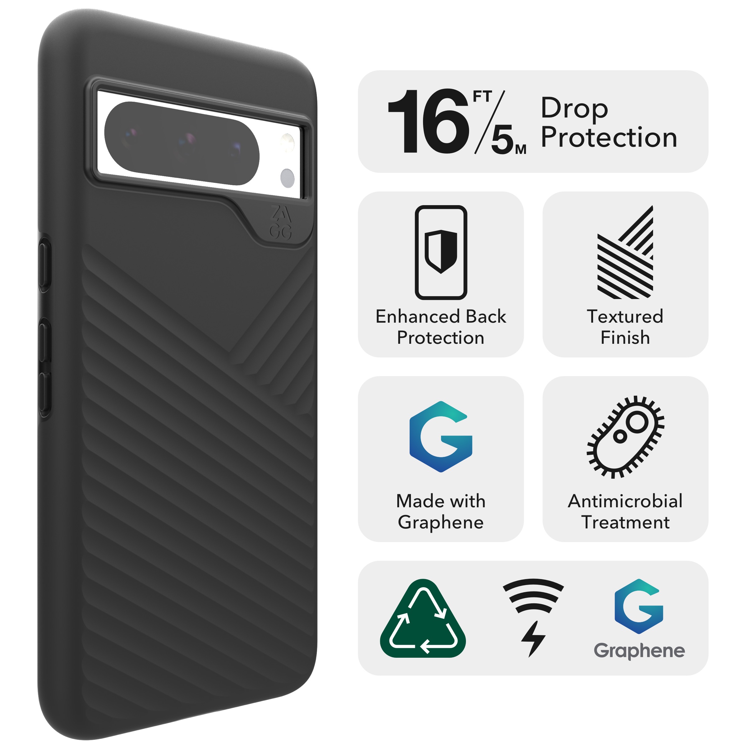 Drop Resistant up to 16ft | 5m||
Denali protects your phone from drops up to 16 feet (5 meters).