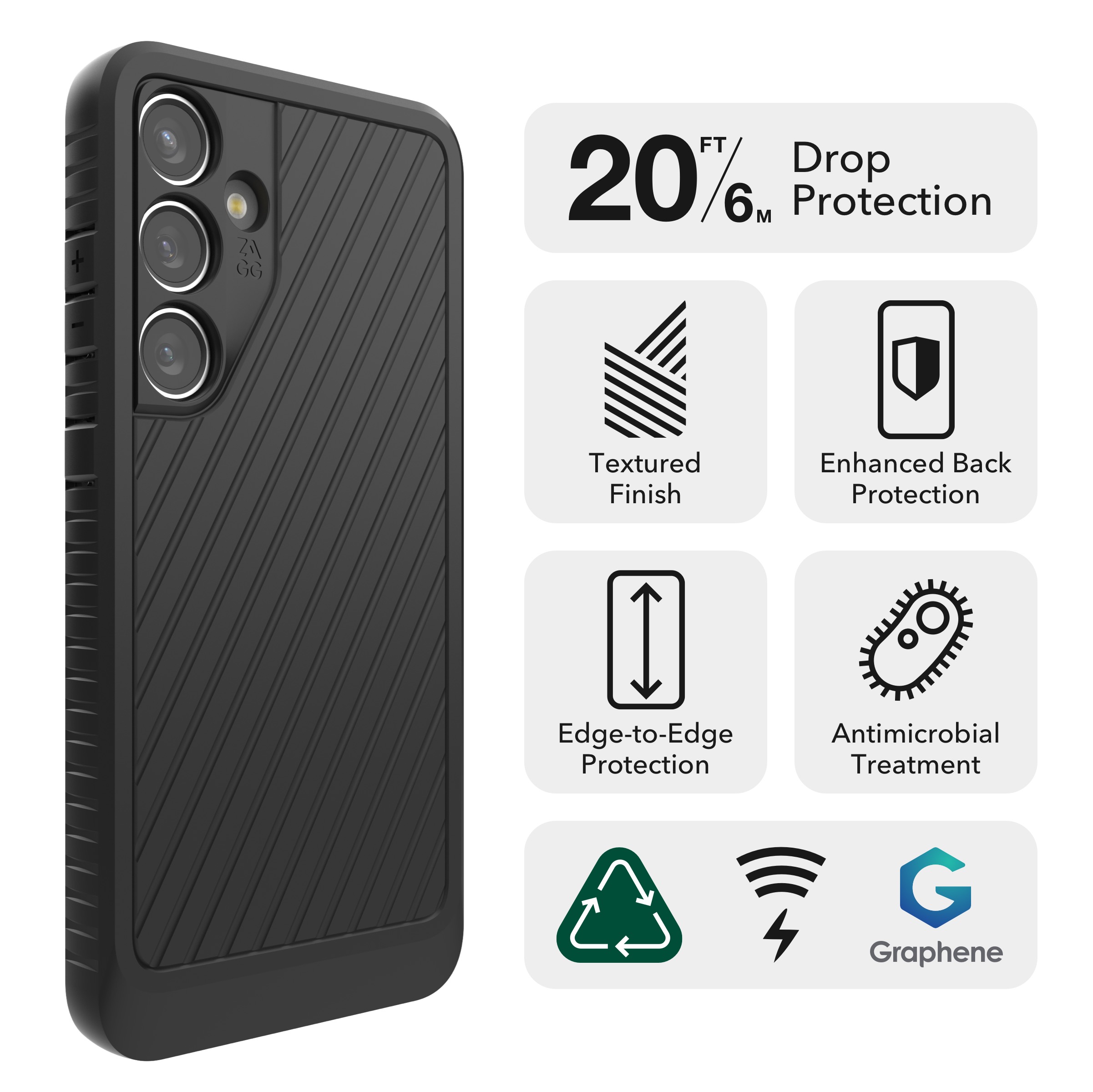 Drop Resistant up to 20 ft ǀ 6m ||
Everest protects your phone from drops up to 20 feet (6 meters).(1)