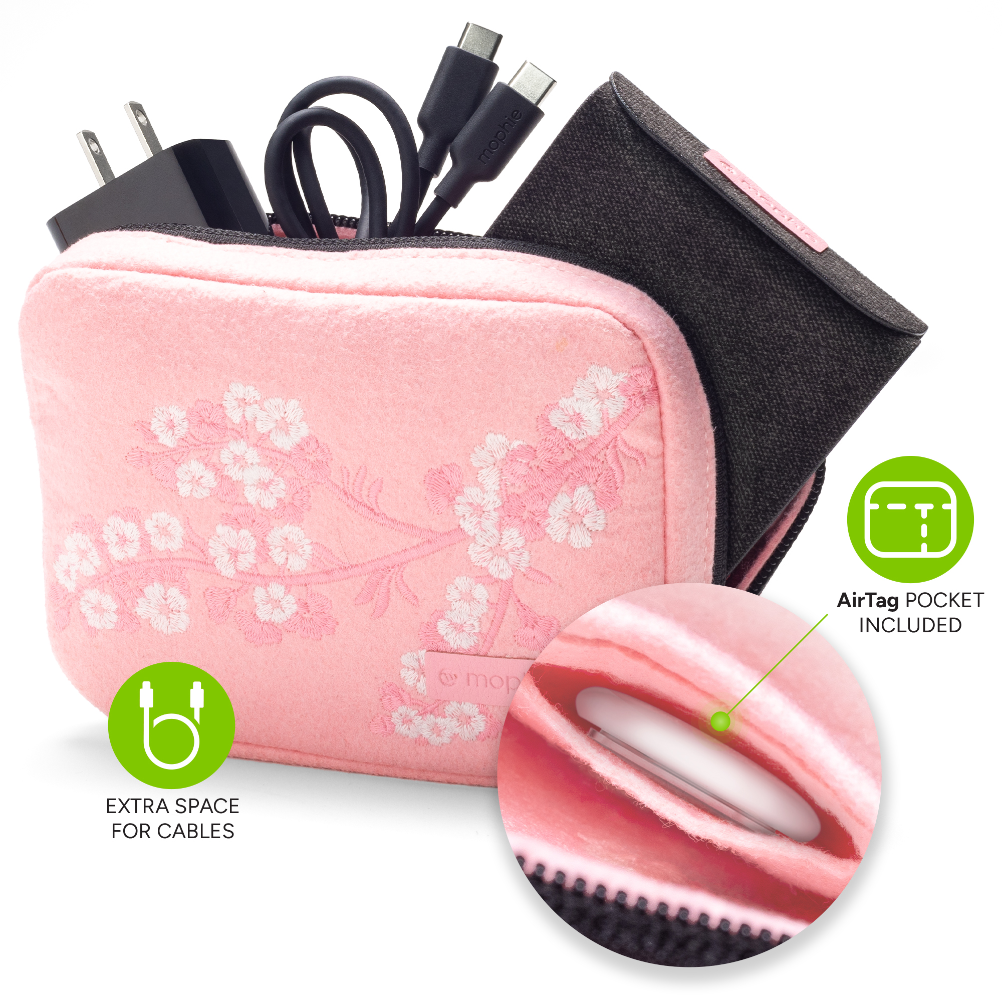 3-in-1 Portable Travel Charger with MagSafe Cherry Blossom