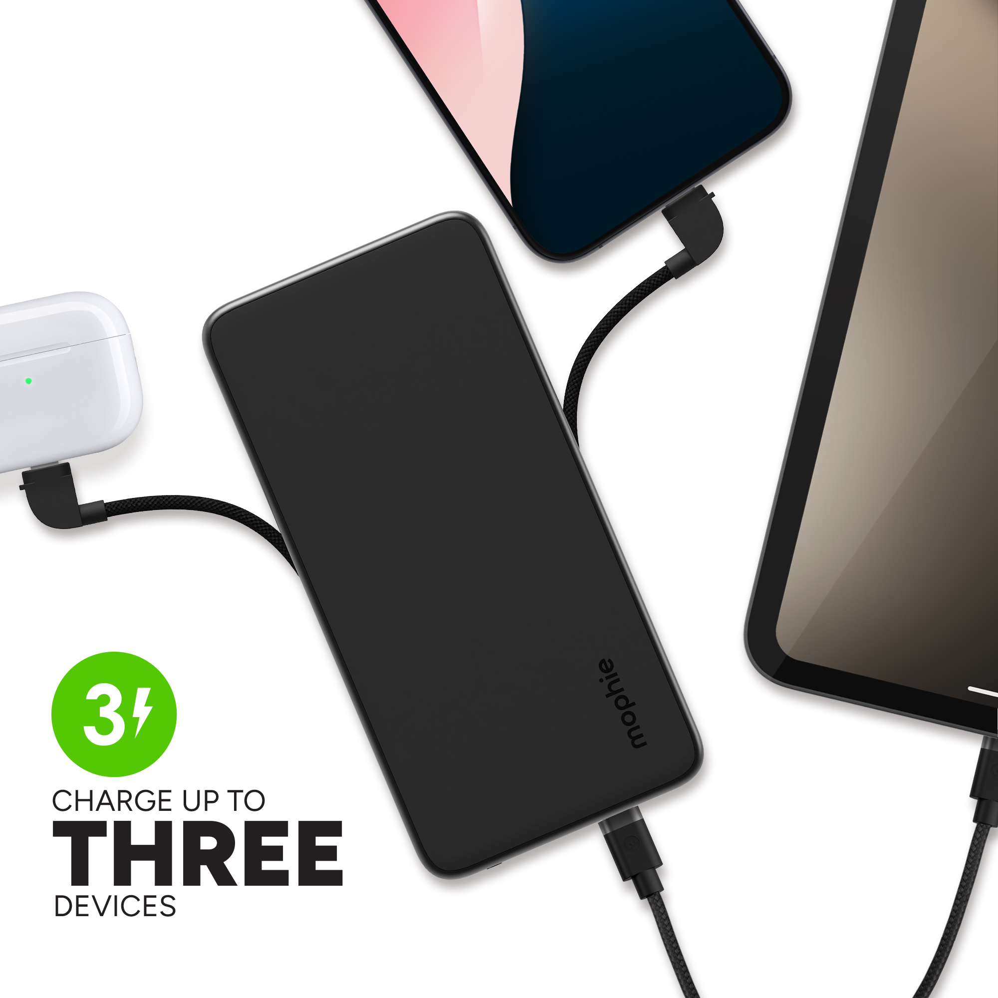 Powerstation Plus 10K Power Bank with Integrated Cables 30W - Portable  power banks with integrated cables - Mophie