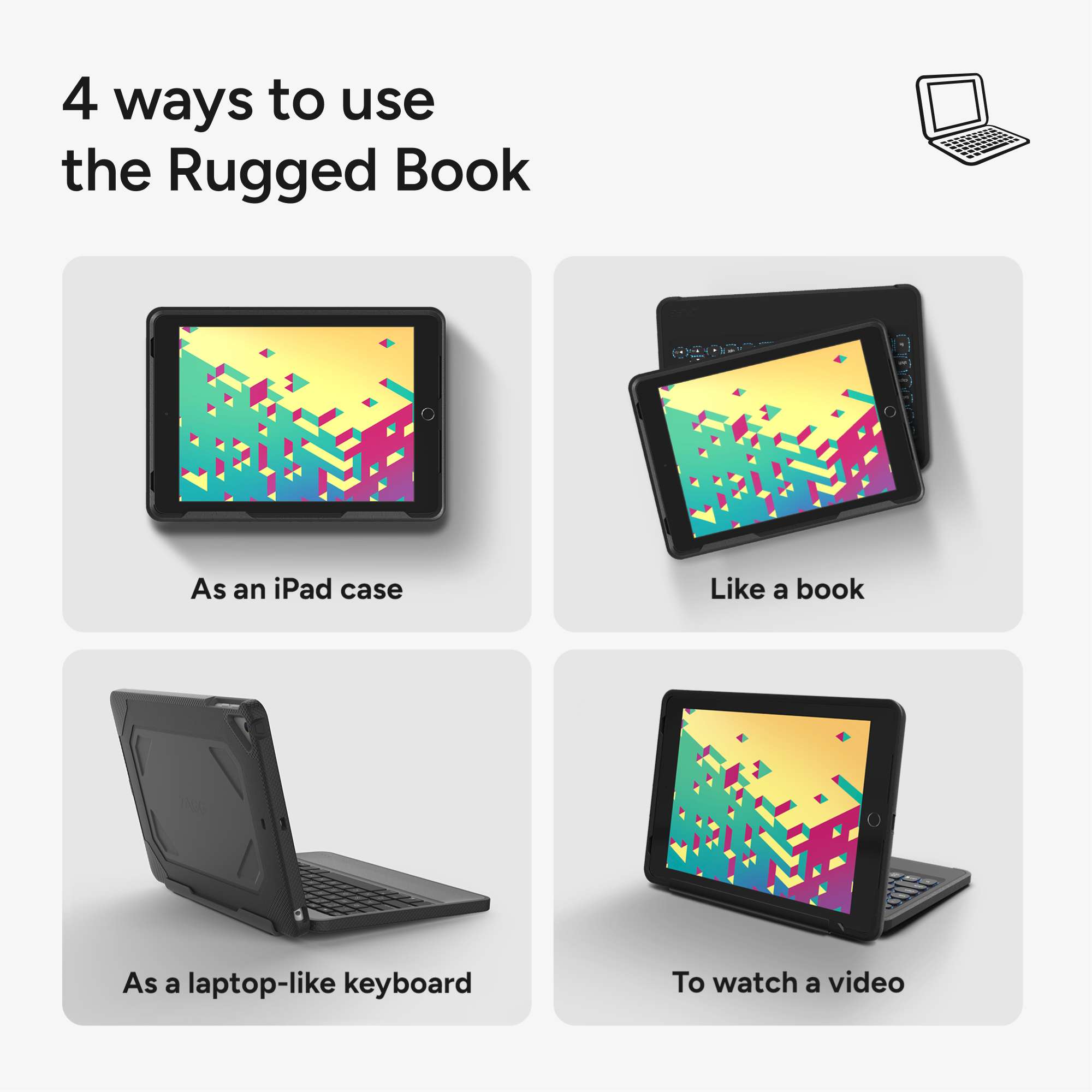 Rugged Book for the Apple 9.7-inch iPad Pro/9.7-inch iPad/Air 2/Air