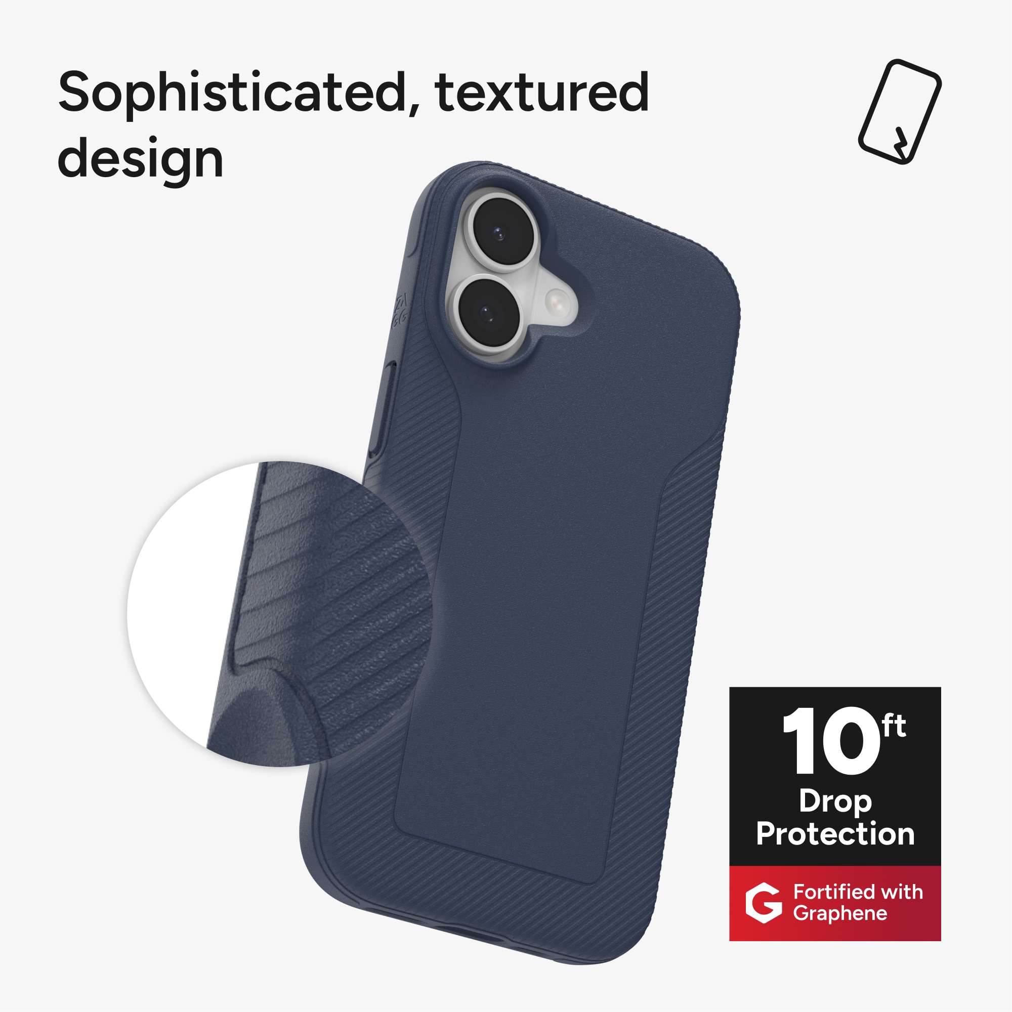 ZAGG Luxe Snap MagSafe Phone Case for iPhone 17, Shock Absorbing, Gray (702318836) ZAGG Luxe Snap MagSafe Phone Case for iPhone 17, Shock Absorbing, Gray (702318836)