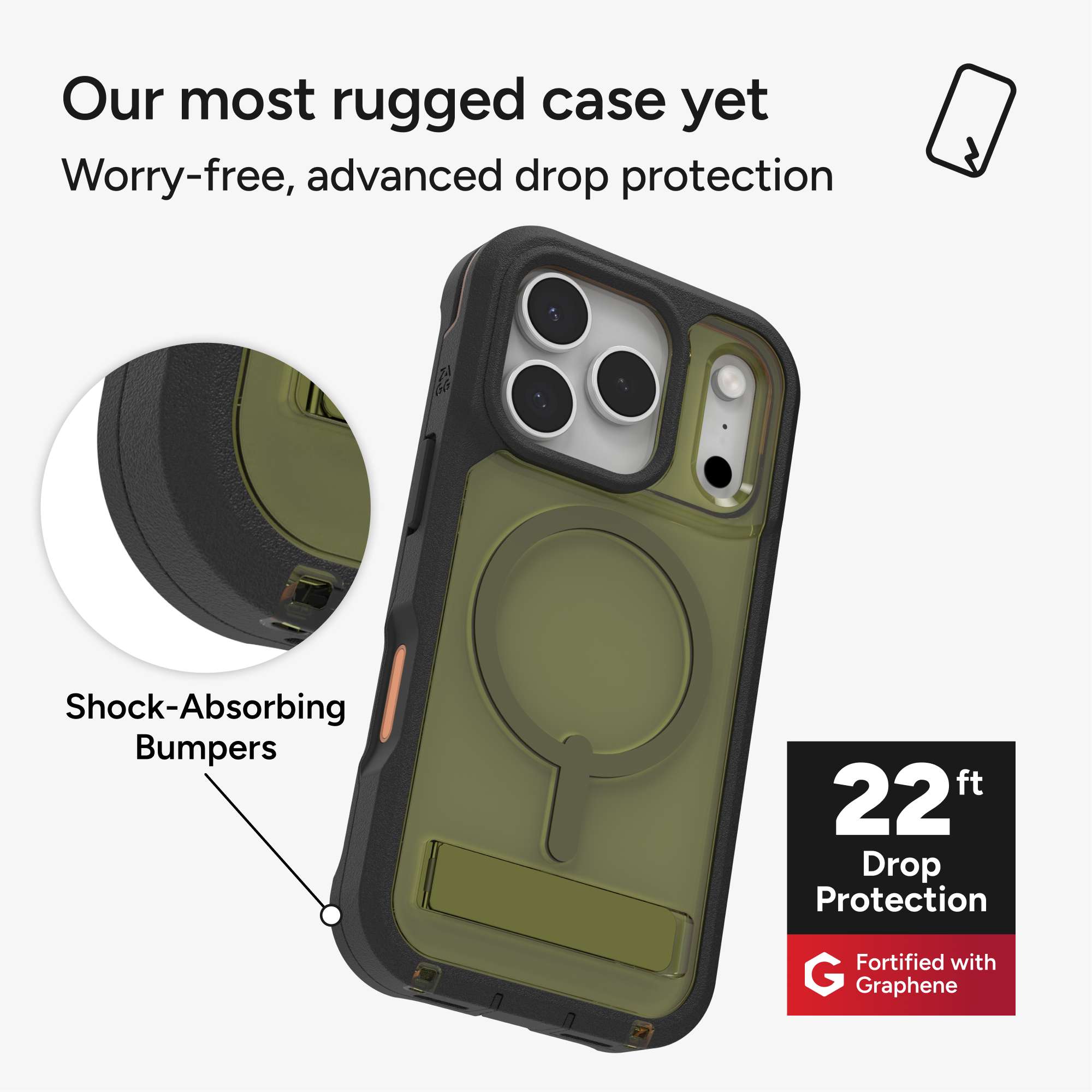 Rainier Snap for MagSafe iPhone 17 Pro Rugged Phone Case with Stand Rainier Snap for MagSafe iPhone 17 Pro Rugged Phone Case with Stand