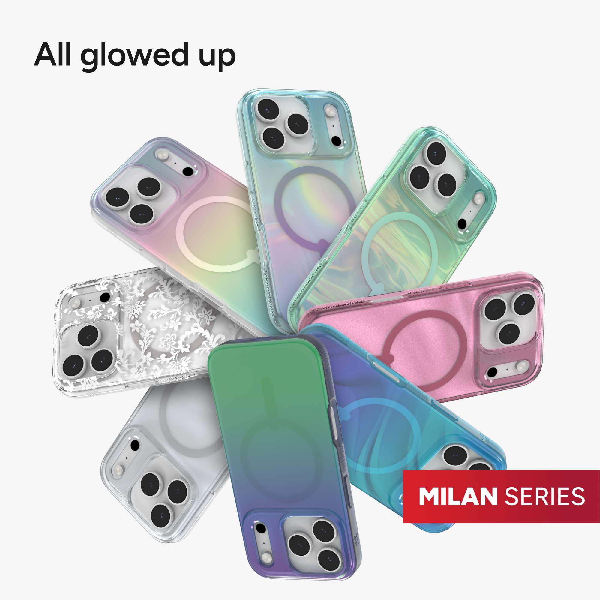 【mana】AppleDesign Milan Snap for MagSafe iPhone 17 Pro Clear Flower Phone Case