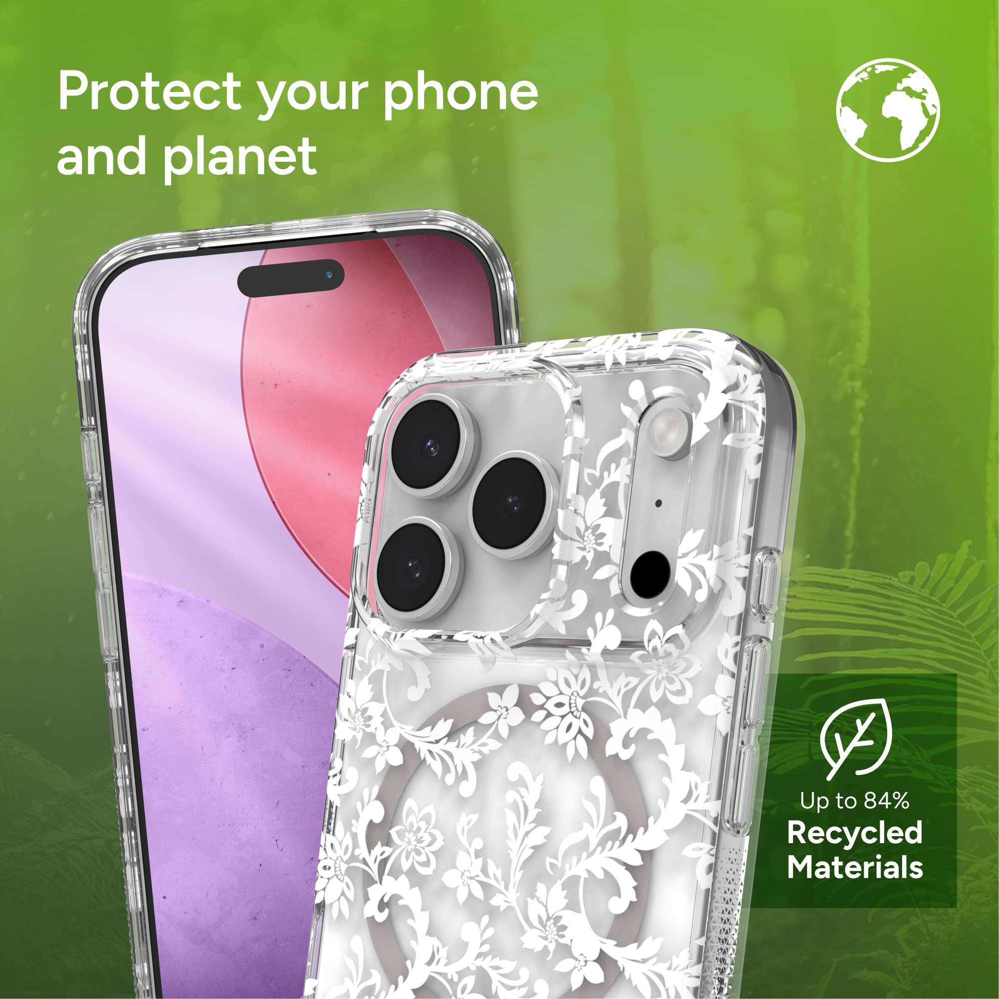 Milan Snap for MagSafe iPhone 17 Pro Clear Flower Phone Case