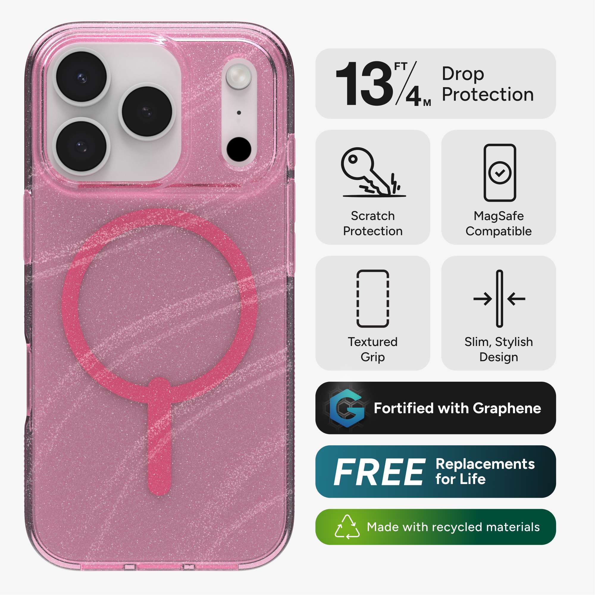 Milan Snap for MagSafe iPhone 17 Pro Glitter Phone Case