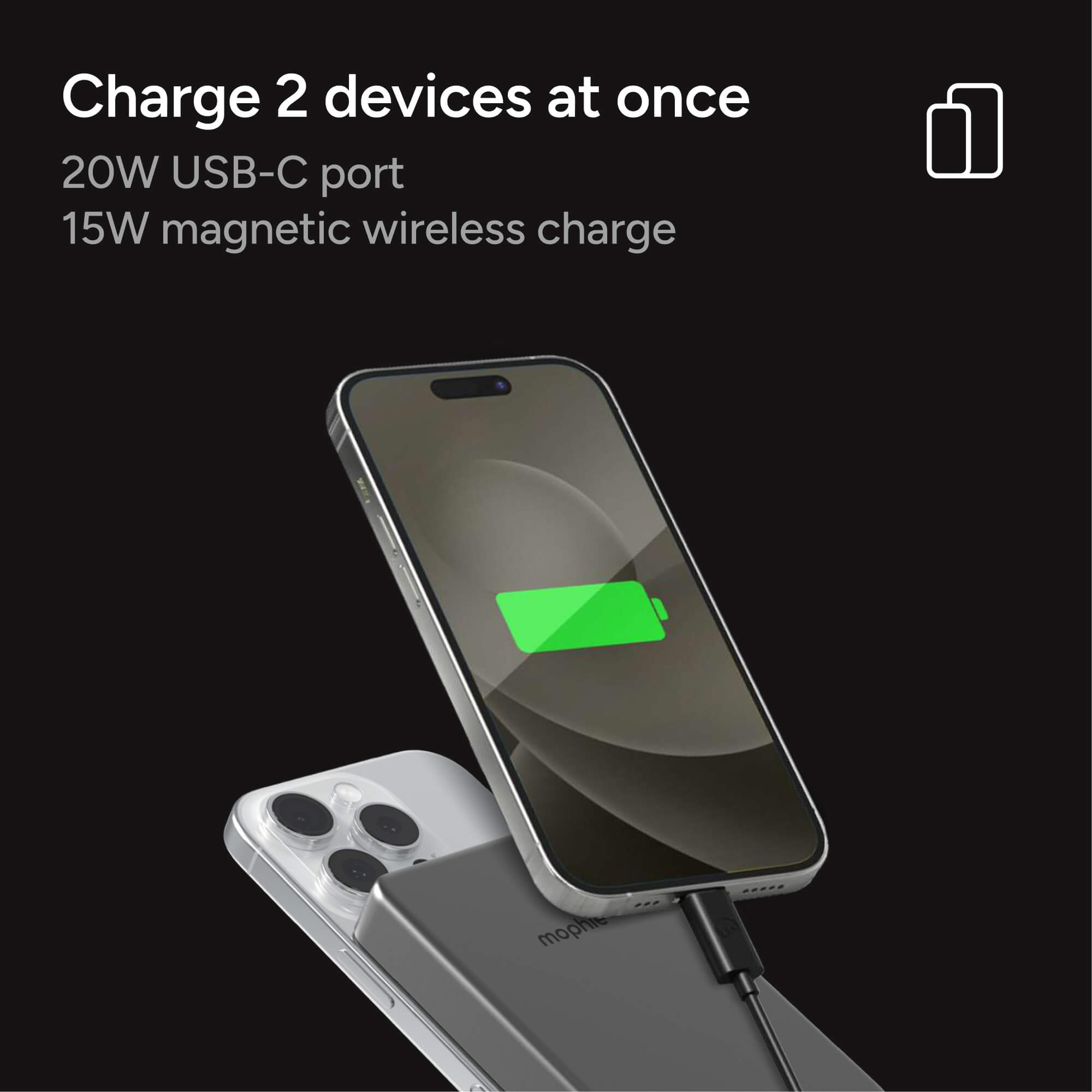 Mophie Powerstation Wireless 10K Slim 15W Power Bank for phones