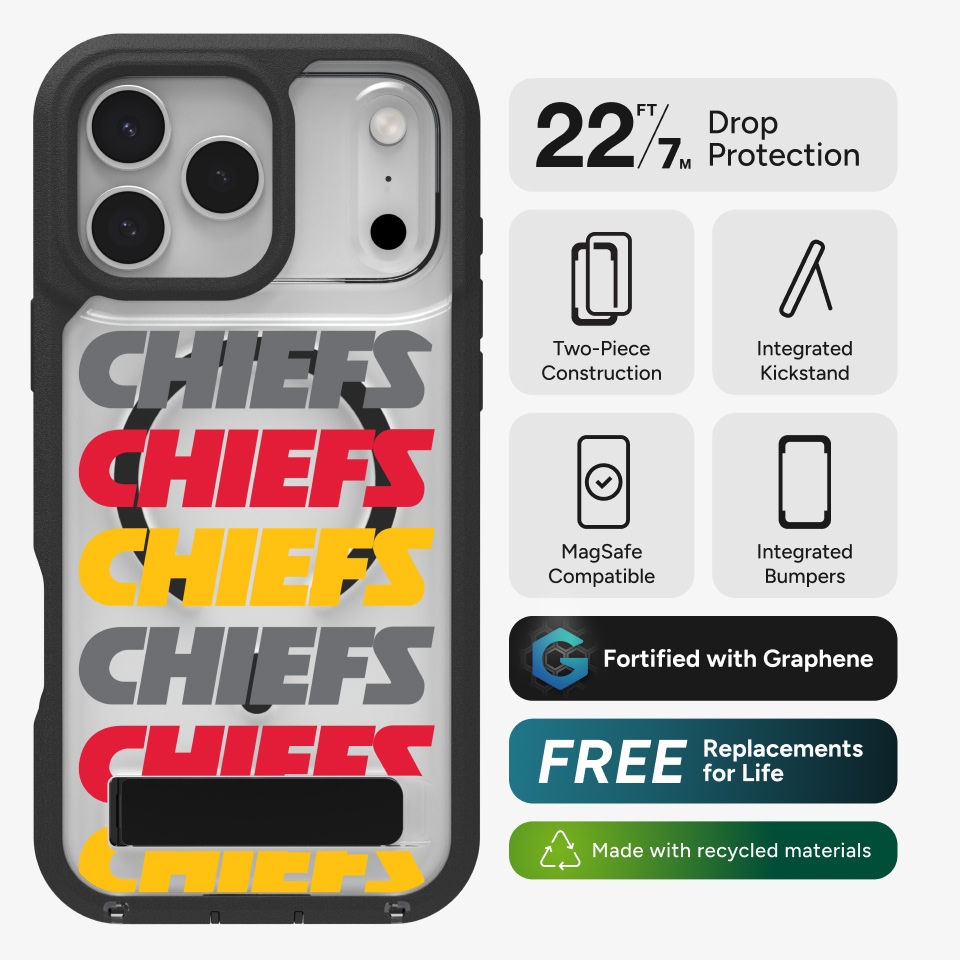 Kansas City Chiefs Custom Case - Rainier Snap with Stand iPhone 17 Pro Max Kansas City Chiefs Custom Case - Rainier Snap with Stand iPhone 17 Pro Max