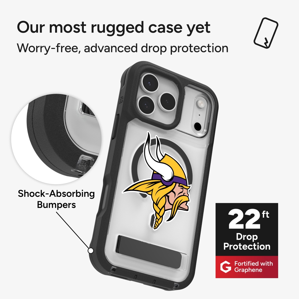 ZAGG Custom Minnesota Vikings - Rainier iPhone 17 Pro Max Custom Case 1 at ZAGG