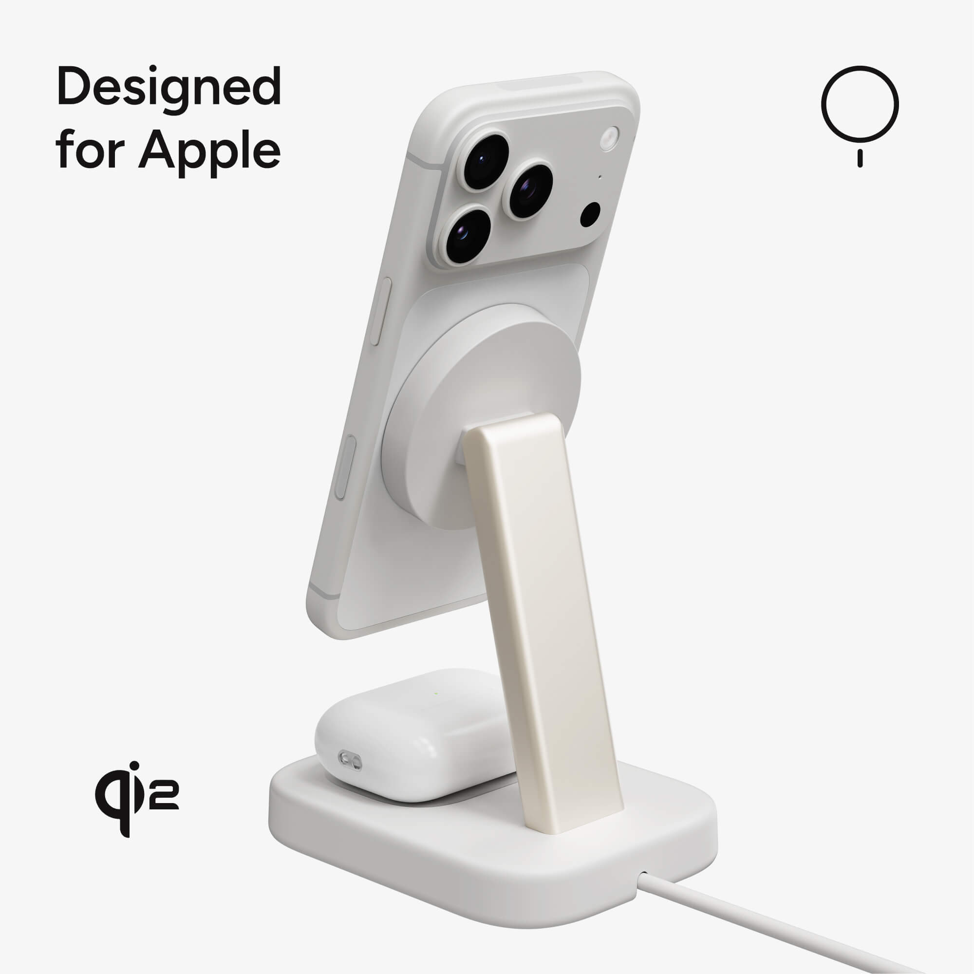 Mophie MagSafe & Qi2 Wireless 2-in-1 Charging Stand for Apple
