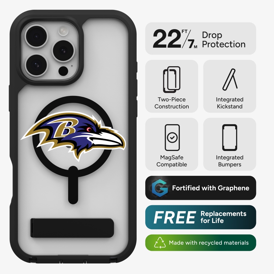 Baltimore Ravens Custom Case - Rainier Snap with Stand iPhone 16 Pro