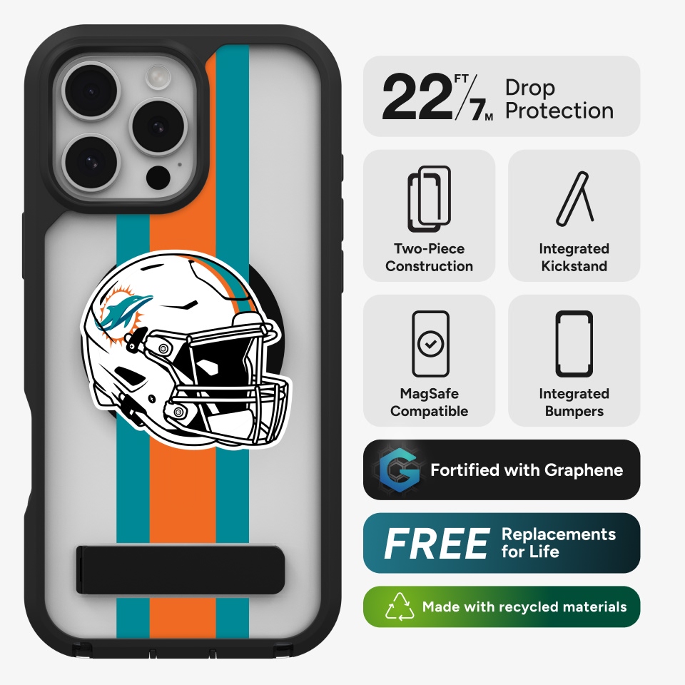 Miami Dolphins Custom Case - Rainier Snap with Stand iPhone 16 Pro
